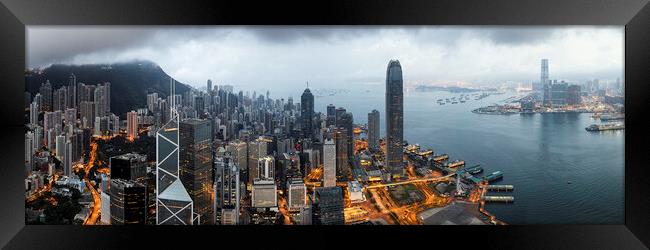 Hong Kong moody panorama Framed Print by Sonny Ryse