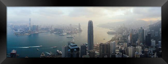 Hong Kong misty skyline Framed Print by Sonny Ryse
