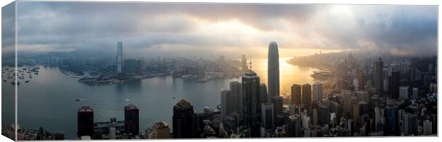 Hong Kong Skyline at sunrise Canvas Print by Sonny Ryse