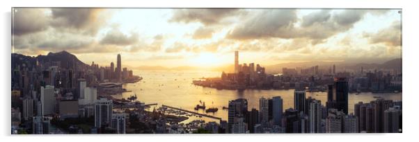 Hong Kong Skyline from North Point Acrylic by Sonny Ryse