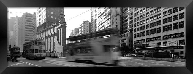 Hong Kong island Trams Framed Print by Sonny Ryse