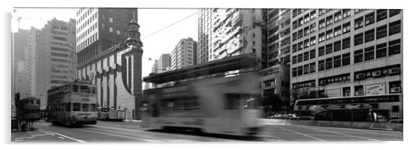 Hong Kong island Trams Acrylic by Sonny Ryse