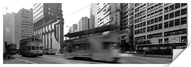 Hong Kong island Trams Print by Sonny Ryse