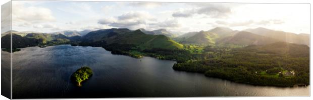 Derwentwater and Catbells Aerial in the Lake District Canvas Print by Sonny Ryse