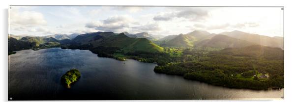 Derwentwater and Catbells Aerial in the Lake District Acrylic by Sonny Ryse