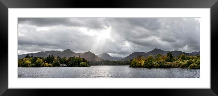 Derwentwater in Autumn in the lake District Framed Mounted Print by Sonny Ryse