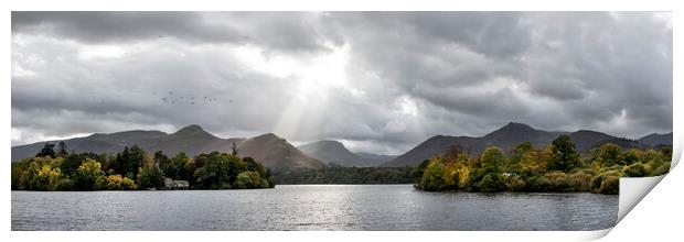 Derwentwater in Autumn in the lake District Print by Sonny Ryse