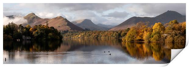 Derwentwater Keswick in Autumn the Lake District Print by Sonny Ryse