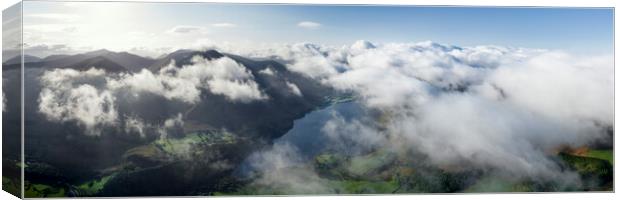 Crummock Water from above the lake district aerial Canvas Print by Sonny Ryse