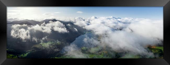 Crummock Water from above the lake district aerial Framed Print by Sonny Ryse
