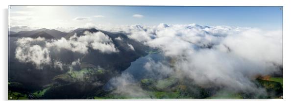 Crummock Water from above the lake district aerial Acrylic by Sonny Ryse