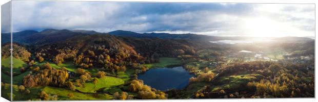 Loughrigg Tarn in autumn in the Lake District Canvas Print by Sonny Ryse