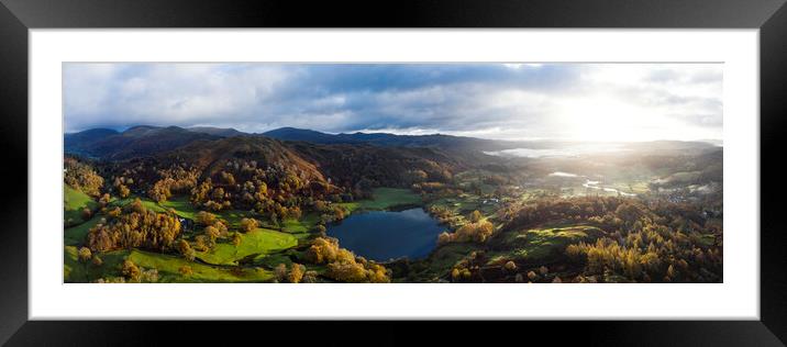 Loughrigg Tarn in autumn in the Lake District Framed Mounted Print by Sonny Ryse