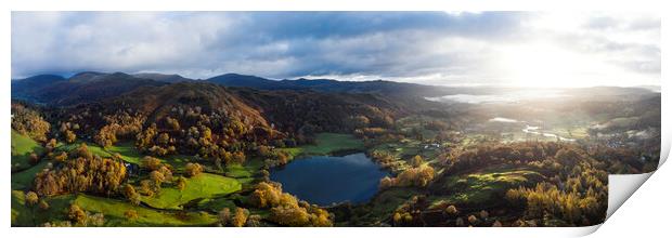 Loughrigg Tarn in autumn in the Lake District Print by Sonny Ryse