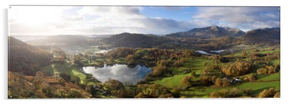 Loughrigg Tarn in autumn in the Lake District Acrylic by Sonny Ryse