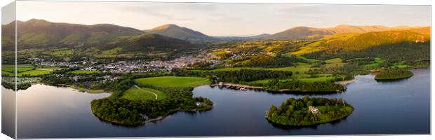 Derwentwater and Keswick Aerial the Lake District Canvas Print by Sonny Ryse