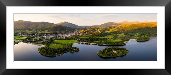 Derwentwater and Keswick Aerial the Lake District Framed Mounted Print by Sonny Ryse