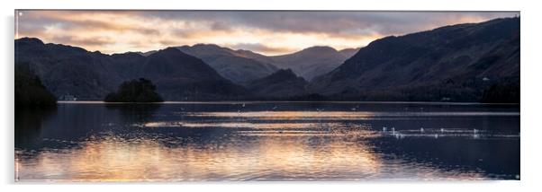 Derwentwater sunet the lake district Acrylic by Sonny Ryse