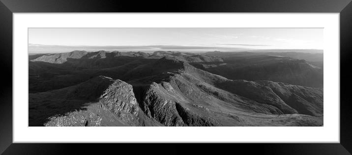 Langdale Lake Dsitrict Black and white Framed Mounted Print by Sonny Ryse