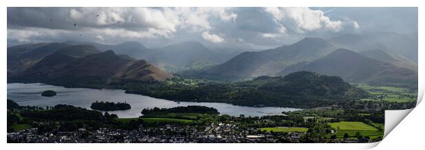 Keswick and the Catbells the lake district Print by Sonny Ryse
