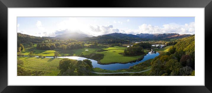 River Brathay and Skelwith Aerial Lake District Framed Mounted Print by Sonny Ryse