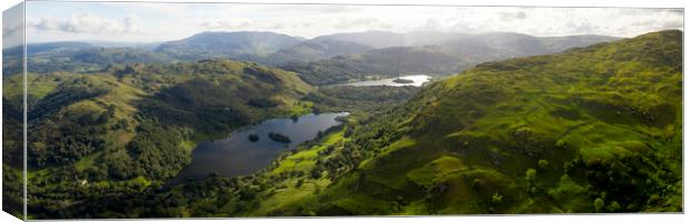 Rydal water in the lake district Aerial Canvas Print by Sonny Ryse