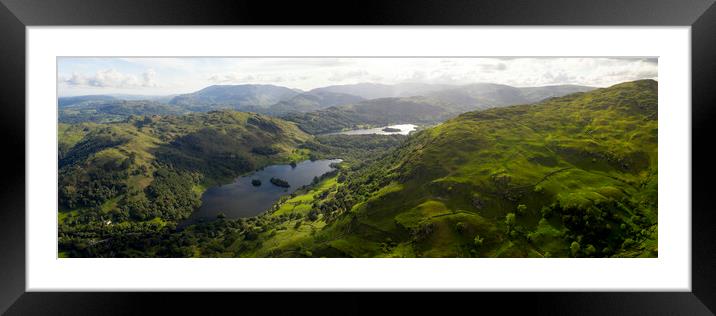 Rydal water in the lake district Aerial Framed Mounted Print by Sonny Ryse