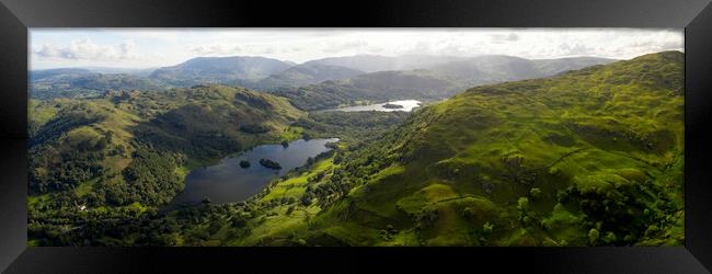 Rydal water in the lake district Aerial Framed Print by Sonny Ryse