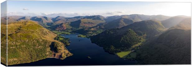 Ullswater lake district aerial Canvas Print by Sonny Ryse