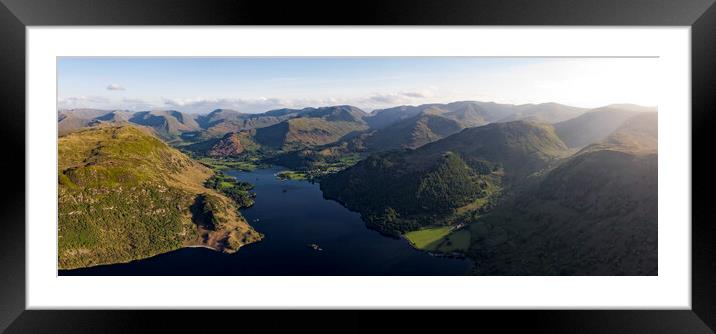 Ullswater lake district aerial Framed Mounted Print by Sonny Ryse