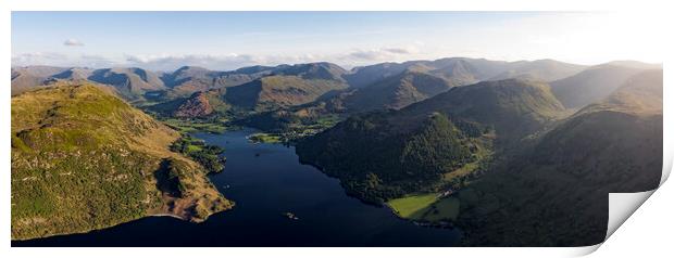 Ullswater lake district aerial Print by Sonny Ryse