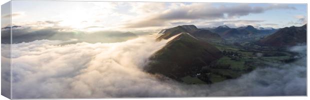 Cat Bells on a misty winter morning Lake District Canvas Print by Sonny Ryse
