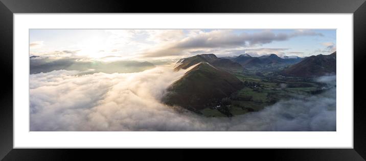 Cat Bells on a misty winter morning Lake District Framed Mounted Print by Sonny Ryse