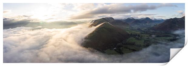 Cat Bells on a misty winter morning Lake District Print by Sonny Ryse