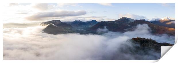 Mist over the Newlands Valley in the Lake District Print by Sonny Ryse