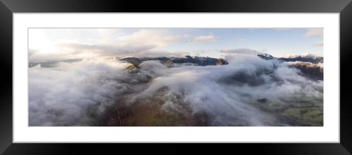 Catbells aerial lake district Framed Mounted Print by Sonny Ryse