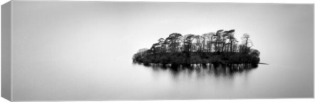 Black and white Derwentwater island lake district Canvas Print by Sonny Ryse