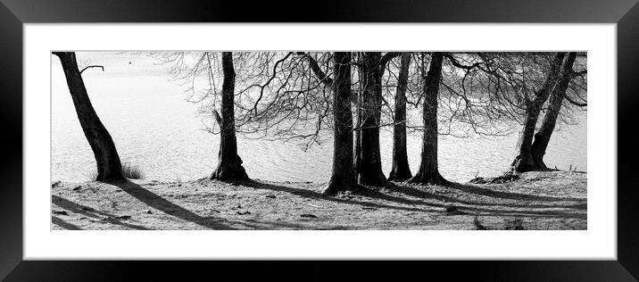 Esthwaite Water black and white Lake District 2 Framed Mounted Print by Sonny Ryse