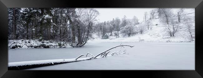 Frozen Tarn Hows Covered in Snow Lake District Framed Print by Sonny Ryse