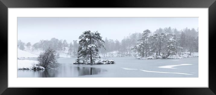 Frozen tarn hows covere din snow lake district Framed Mounted Print by Sonny Ryse