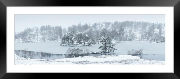 Frozen Tarn Hows Covered in Snow Lake District Framed Mounted Print by Sonny Ryse