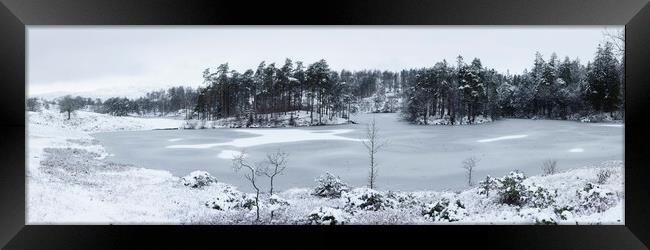Frozen Tarn Hows Covered in Snow Lake District Framed Print by Sonny Ryse