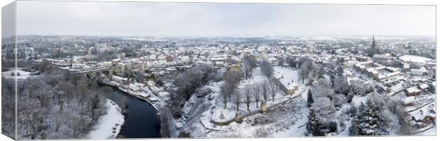 Knaresborough aerial covered in snow Canvas Print by Sonny Ryse