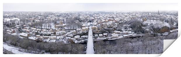 Knaresborough viaduct aerial covered in snow Print by Sonny Ryse