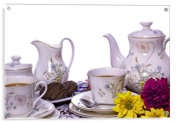 Tea For Two Acrylic by Lynne Morris (Lswpp)