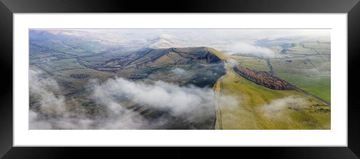 Mam Tor aerial peak district Framed Mounted Print by Sonny Ryse