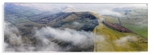 Mam Tor aerial peak district Acrylic by Sonny Ryse
