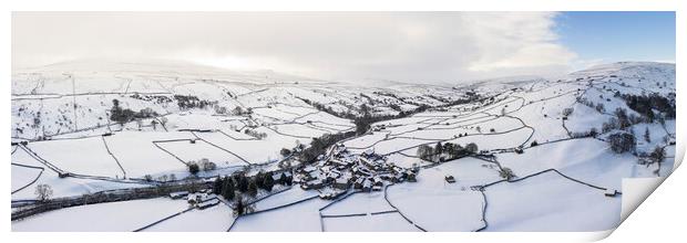 Muker Aerial in winter Swaledale Yorkshire dales Print by Sonny Ryse