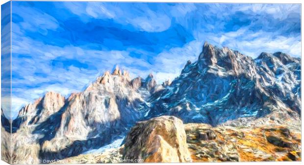  Chamonix Alps Art Panorama  Canvas Print by David Pyatt