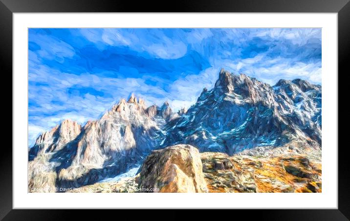  Chamonix Alps Art Panorama  Framed Mounted Print by David Pyatt